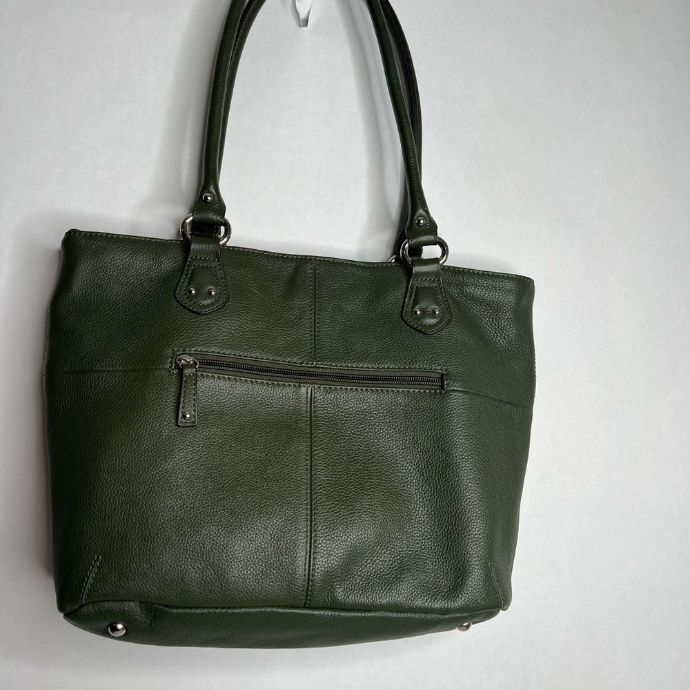 Tignanello Green Leather Tote Bag - Picture 3 of 14